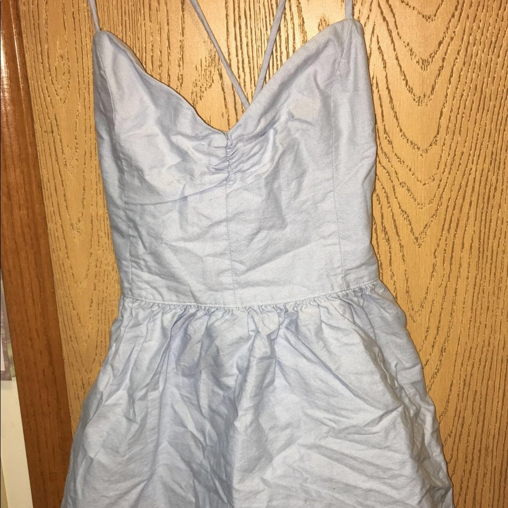 Light blue lace up flowy apparel mini dress M